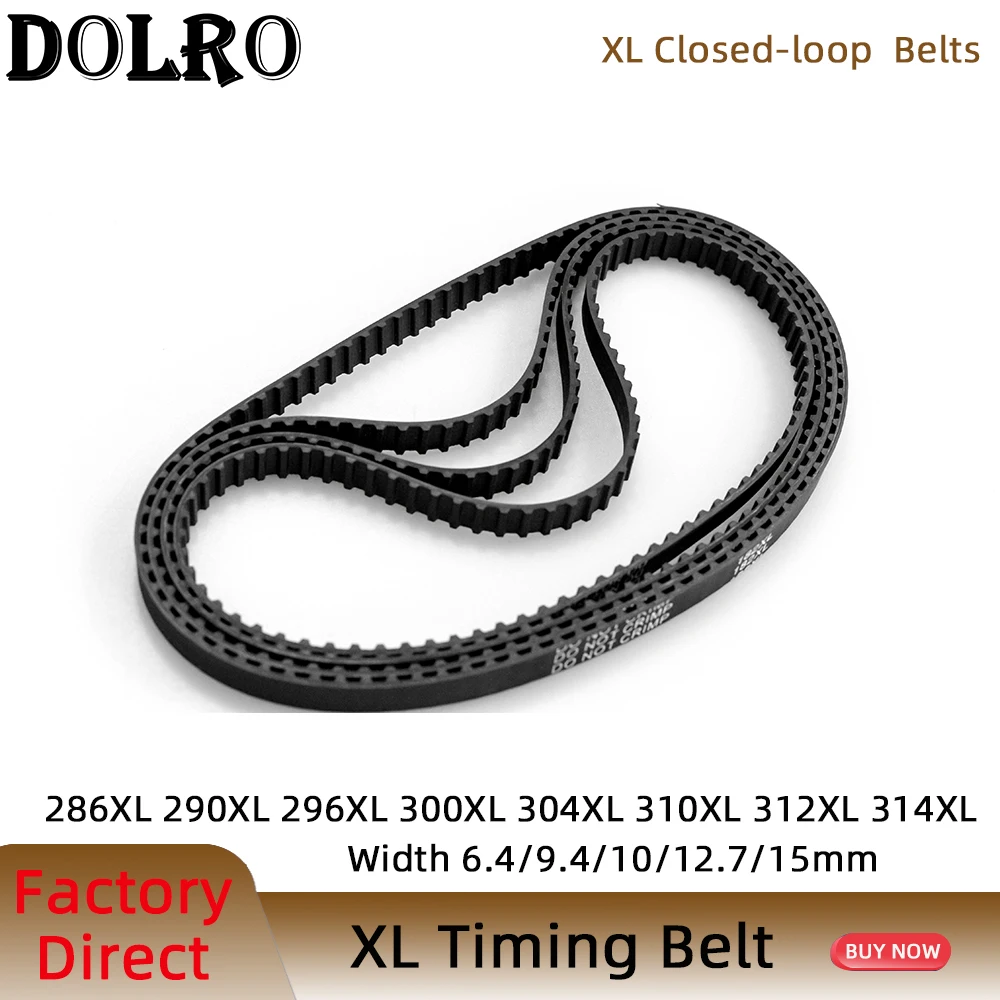 

XL Timing Belt 286/290/296/300/304/310/312/314XL Width6.4/9.4/10/15mm Closed Loop Toothed Transmisson Rubber Timing Pulley Belt