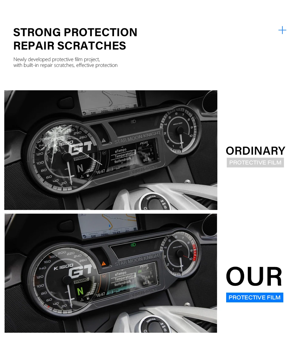 For BMW K1600B K 1600 Grand America K1600GT K1600GTL Motorcycle Scratch Cluster Screen Dashboard Protection Instrument Film