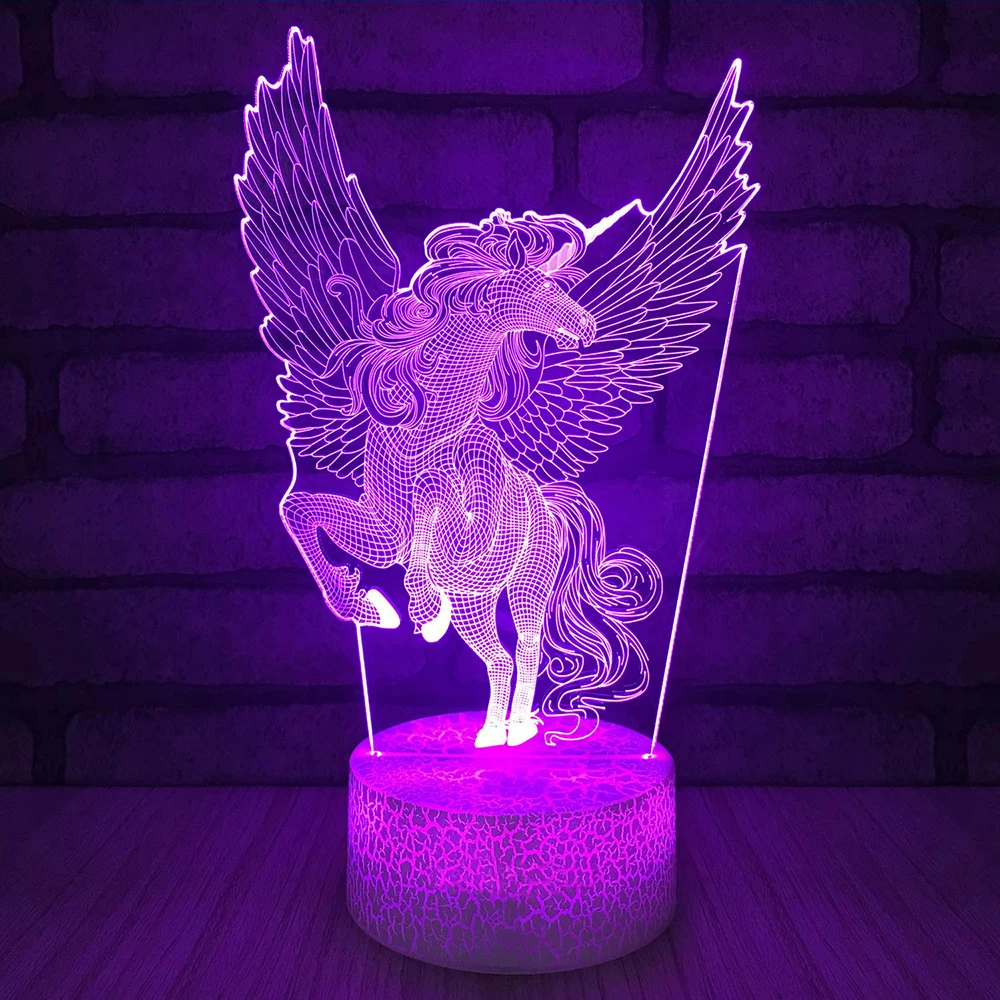 Remote / Touch Control 3D LED Night Light Fashion Unicorn-series 7 / 16 Color Change LED Desk Lamp Kids Xmas Gift Home decor D30