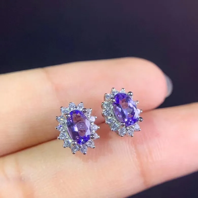 Columbia natural tanzanite set ring earrings necklace fashionable with new design quality 925 Silver