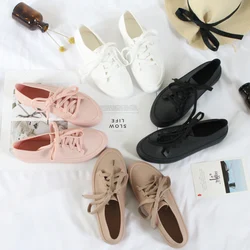 Women's Flat Shoe Spring Autumn Casual Lace up Women Rain Shoes Rubber Waterproof Shoes For Women Flat Rain Comfortable Shoe