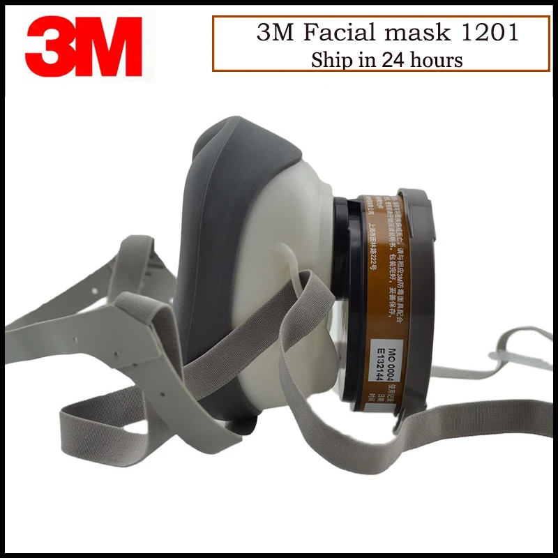 3M 1201 Half-face Painting Mask 4 in 1 set 3001 Gas Cartridges Spraying Mask Single Pot Double Filters G1201