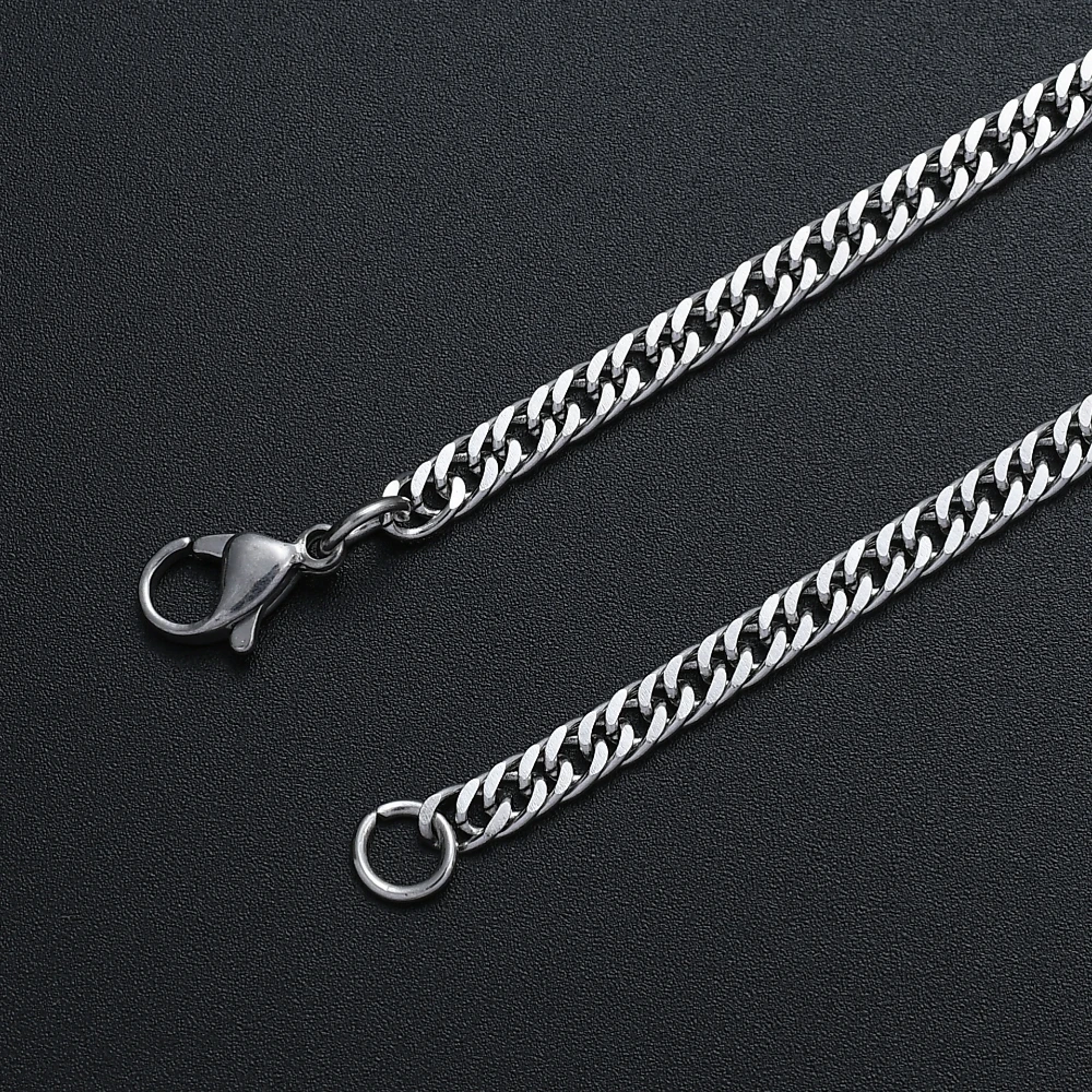 Wholesale Price Width 4MM 316L Stainless Steel Chain Necklace Fashion Men Link Necklace Hip Hop Rock Jewelry drop shipping