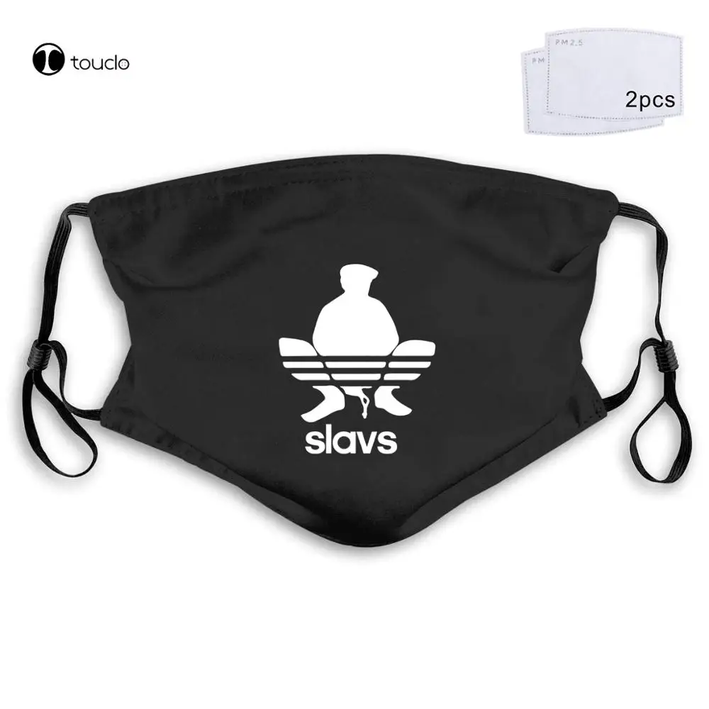 

Slavs Funny Meme Slav Humour Festival Cyka Blyat Parody Squat Unisex Face Mask Filter Pocket Cloth Reusable Washable