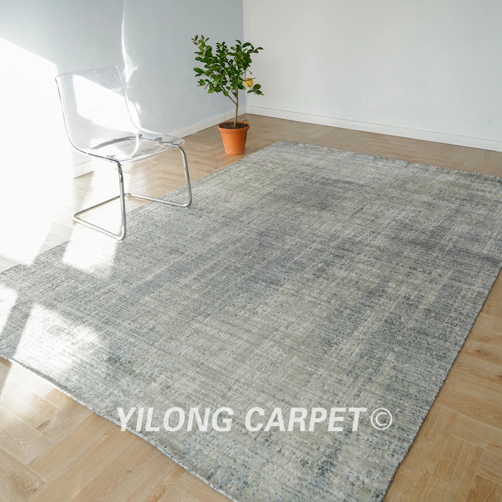 

200x290cm Loom-knotted Wool Silk Area Rug Contemporary Home Office Carpet (HL03）