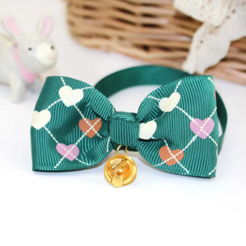 Christmas Dog Collar & Bell Fabric Female Male Puppy Pet Bow Tie Adjustable Cat Collar Tie Kitten Cute Pet Gift Supplies, 1 PCS