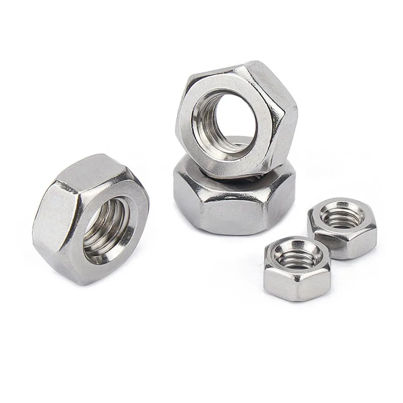 2/5/10Pcs M3 M4 M5 M6 M8 M10 M12 M14 M16 Pitch 0.35/0.5/0.75/1/1.25/1.5mm 304 A2-70 Stainless Steel Fine Thread Hex Hexagon Nut