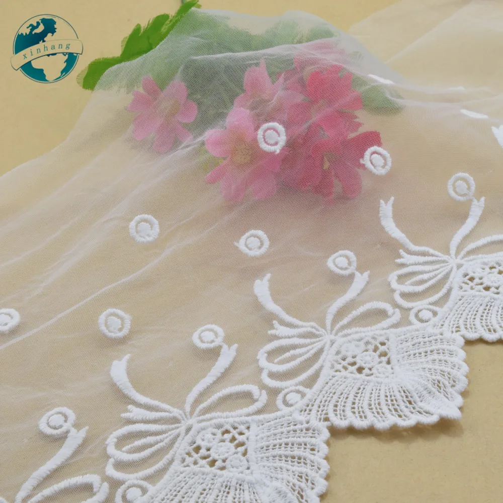 21 سنتيمتر عرض القطن الأبيض التطريز الدانتيل حافة الفرنسية الشريط النسيج جبر Diy الزخارف الحياكة الزفاف الخياطة اكسسوارات # 4186