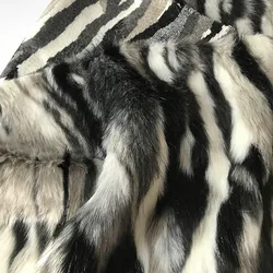 160*100cm jacquard white black faux plush fur fabric for patchwork coat pillow case vest Fur collar long plush fur tissu telas