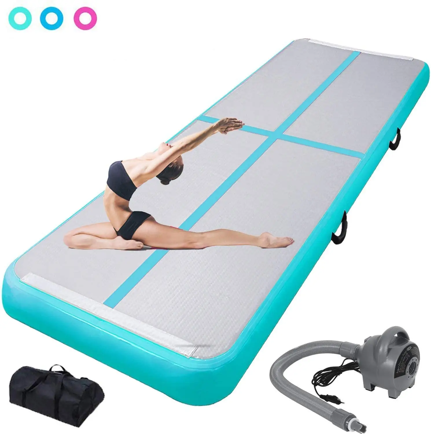 

DWF Air Gym Mat For Sale Customized Logo 3M Inflatable Air Track Floor Free Pump Gymnastics Training Mat Tumbling Mattress