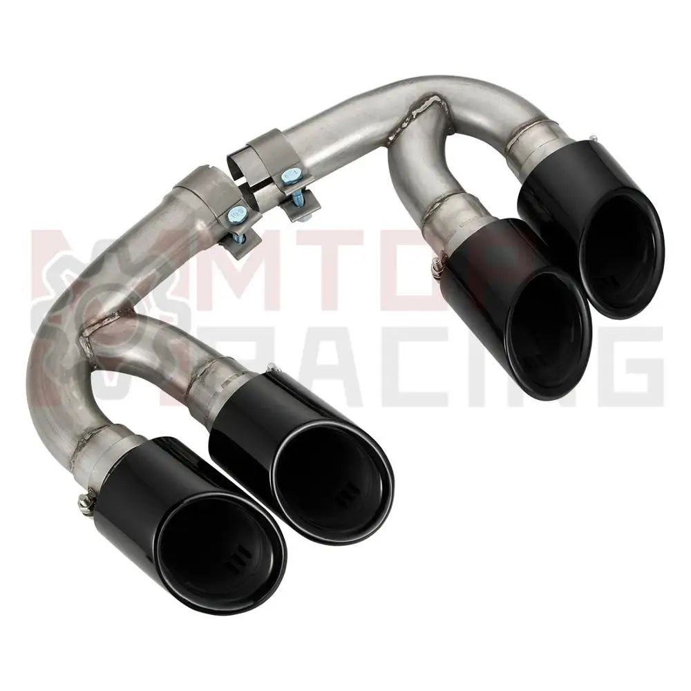 

Exhaust Muffler Pipe For Porsche Cayenne 3.0T 2018 2019 Dual Tips Gloss Black