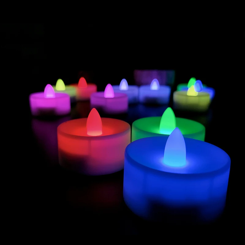6 / 12pcs Remote Control Electronic Candle Lamp Colorful Flashing AAA Battery Led Timing Remote Control Plastic Candle Lamp