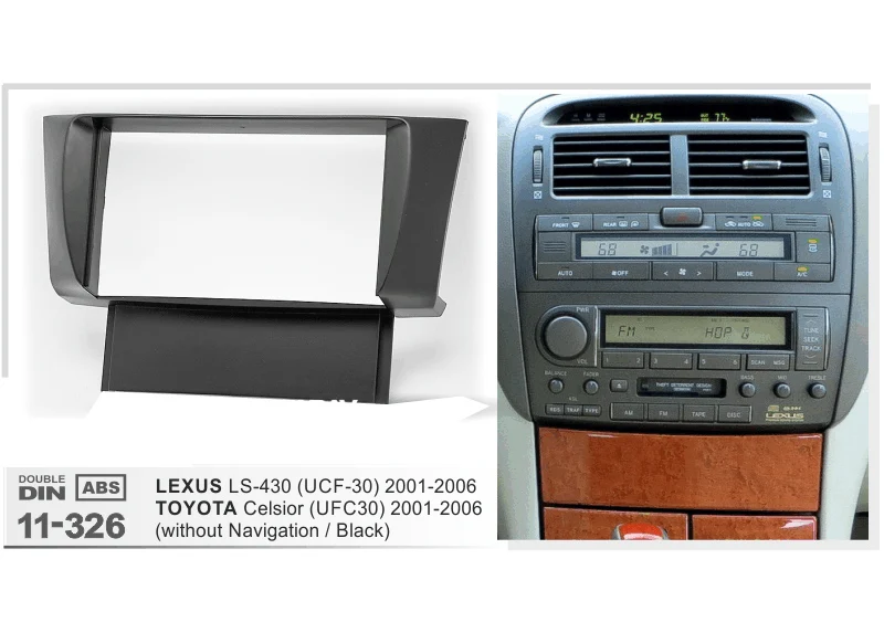 2 Din Car Radio DVD Fascia Frame Mount Refitting Kit Panel For LEXUS 430  LS-430  for TOYOTA Celsior trim CD ABS
