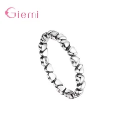 Hot Sale 925 Sterling Silver Heart Ring For Women Girl Wedding Engagement Stackable Finger Ring Jewelry Party Gifts Bijoux