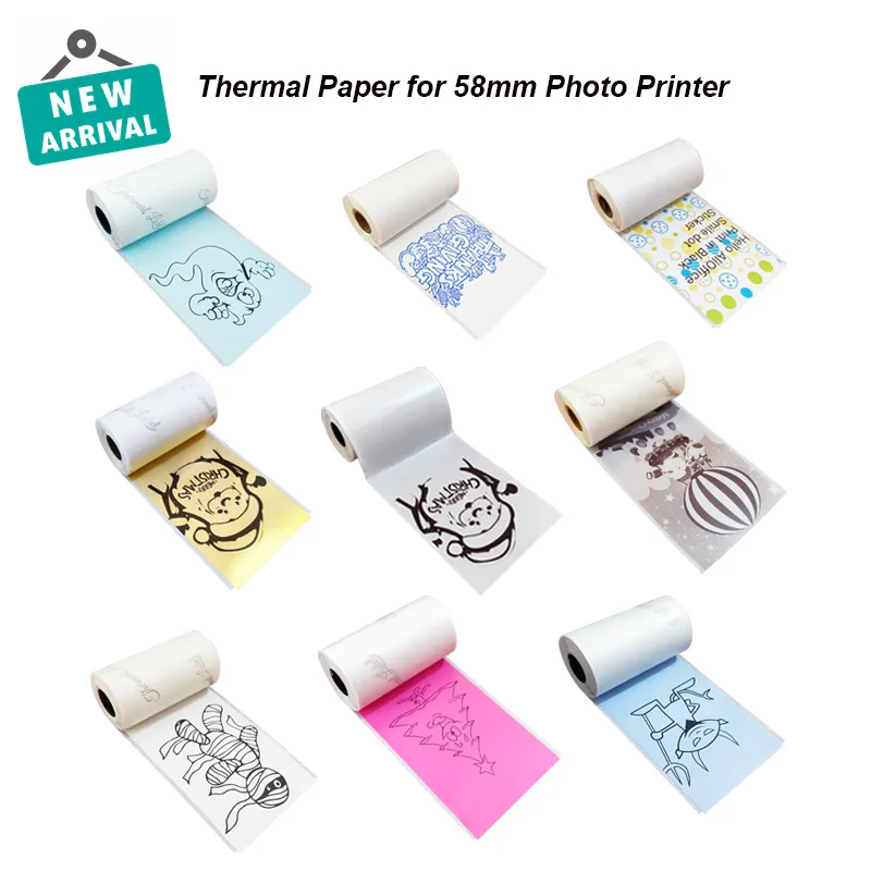 Papel adhesivo térmico para impresora Poooli Peripage A6, autoadhesivo de 57mm, impresión clara, papel fotográfico para teléfono