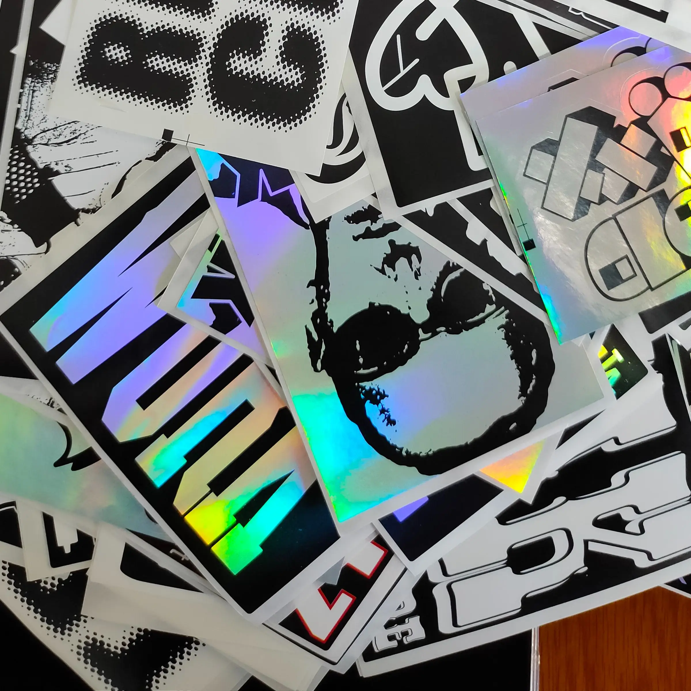 Holographic Printing Plain Destructible Hologram laser Graffiti Eggshell Paper Stickers