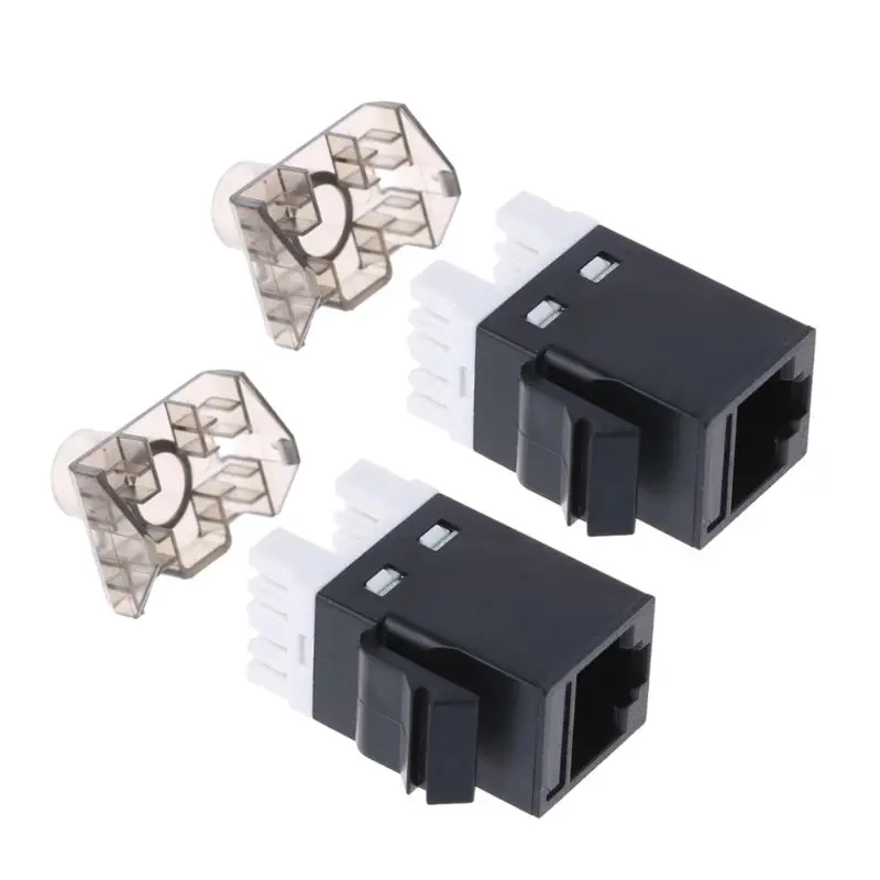 2Pcs UTP CAT6 Network Module RJ45 Connector Cable Adapter Keystone Jack