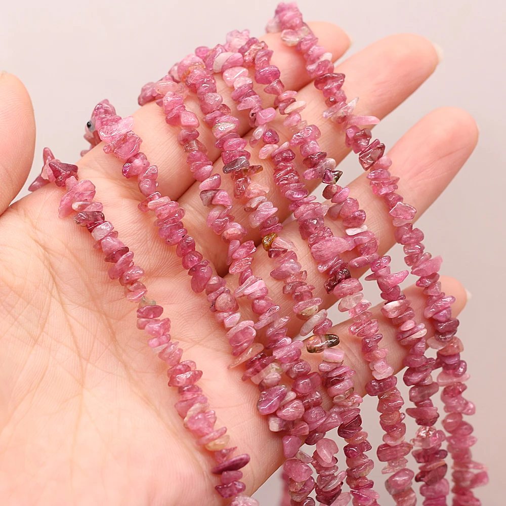 Genuine Natural Pink Tourmaline Stone Beads Irregular Gravel Chip Beads for DIY Charm Bracelet Necklace Jewelry Making Gift 15'' - Image 6