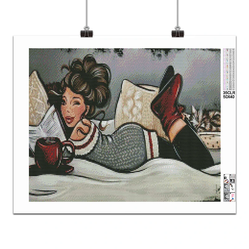 5D DIY Diamond Painting Cartoon Fat Ladies girl Couples party Full Square&Round mosaic embroidery Cross stitch home decor Paint