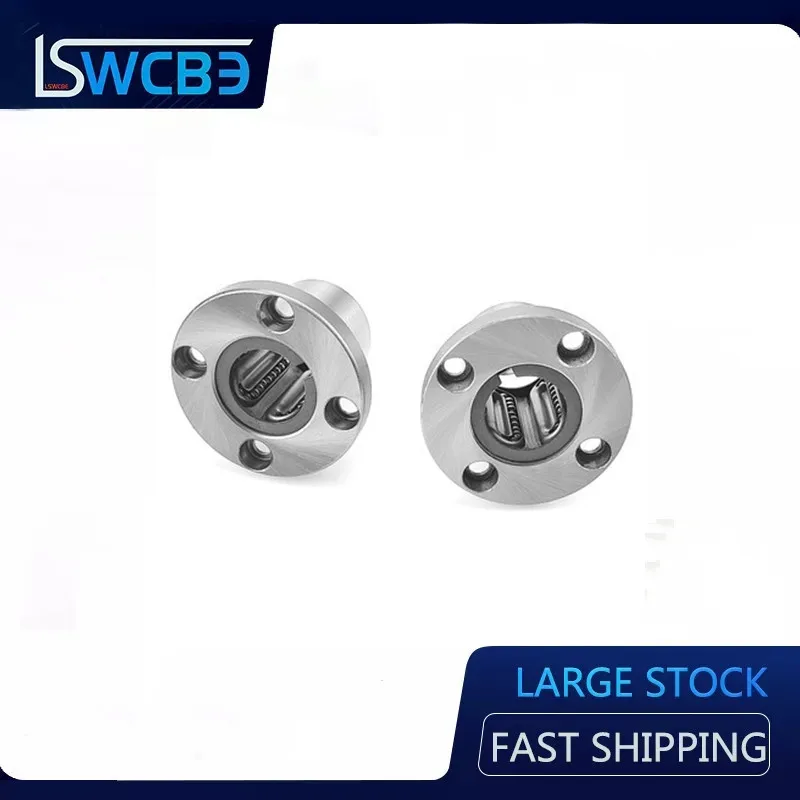 Steel Cage Round Flange Linear Motion Bearing LMF8 LMF10 LMF12 LMF16 LMF20 LMF25 LMF30 LMF35 40GA Complete Model