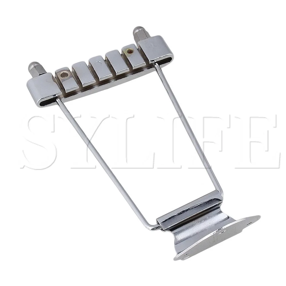 Chrome Trapeze Tailpiece For 6 String Guitar 50.0 m/m String Pitch