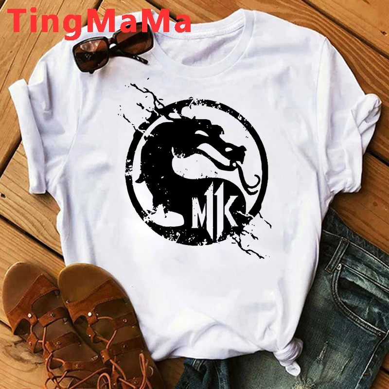 Hot Summer Tops Streetwear Mortal Kombat T Shirt Men Kawaii Harajuku Cartoon Graphic Tees Funny Hip Hop Unisex T-shirt Male