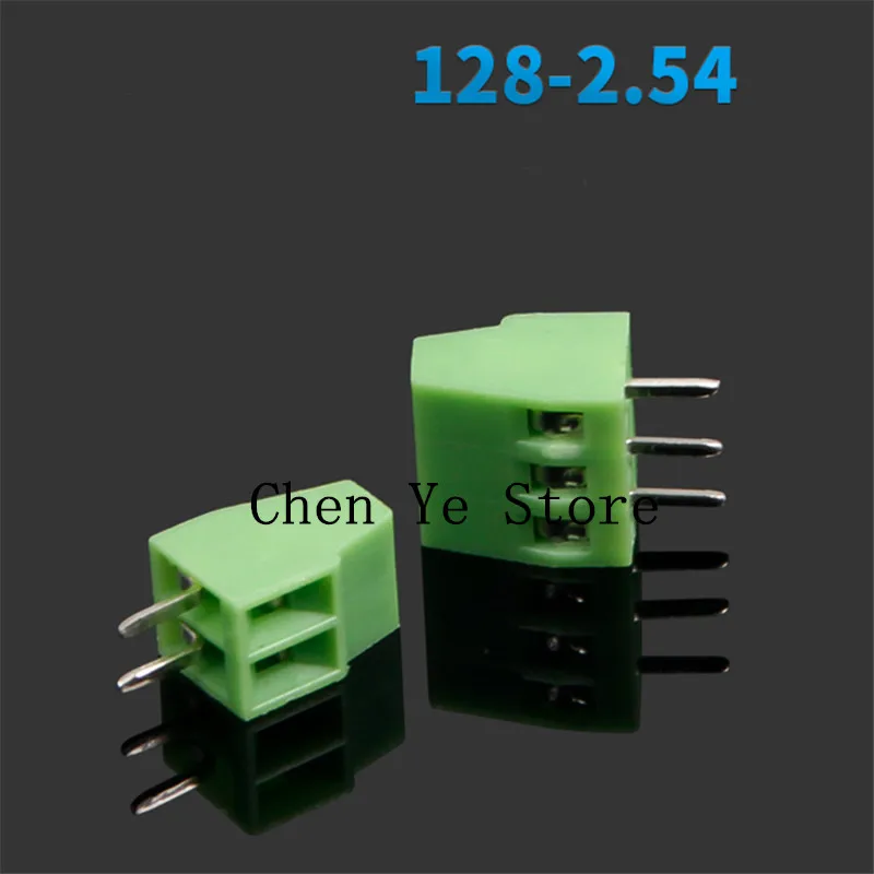 Libre Shipping100PCS KF128-2.54-2P KF128-2.54-3P 2,54 MM PCB Bloque de terminales de tornillo empalme Terminal KF125 2,54 MM 2P 3P verde