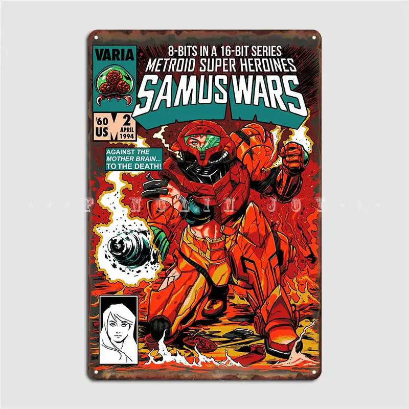 Samus Wars Metal Plaque Poster Cinema Living Room Living Room Painting Décor Create Tin Sign Poster