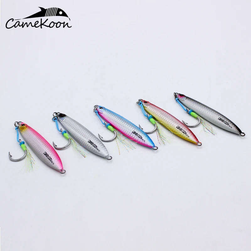 

CAMEKOON 100g Fishing Jigs Lead Lures Sinking Vertical Jigging Bait with Sharp Hook for Saltwater Tuna Marlin Big Game Fishing