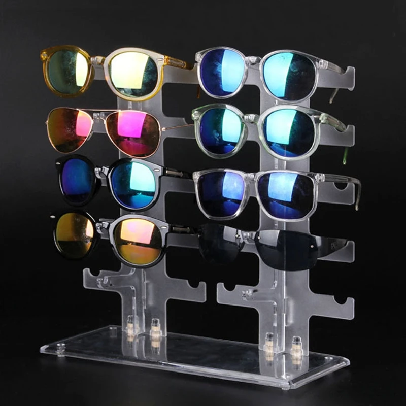 HOT 1 Set Two-row Glasses Holder Display Double-row 10-pair Glasses Display Stand for Personal Use on a Dresser Commercial