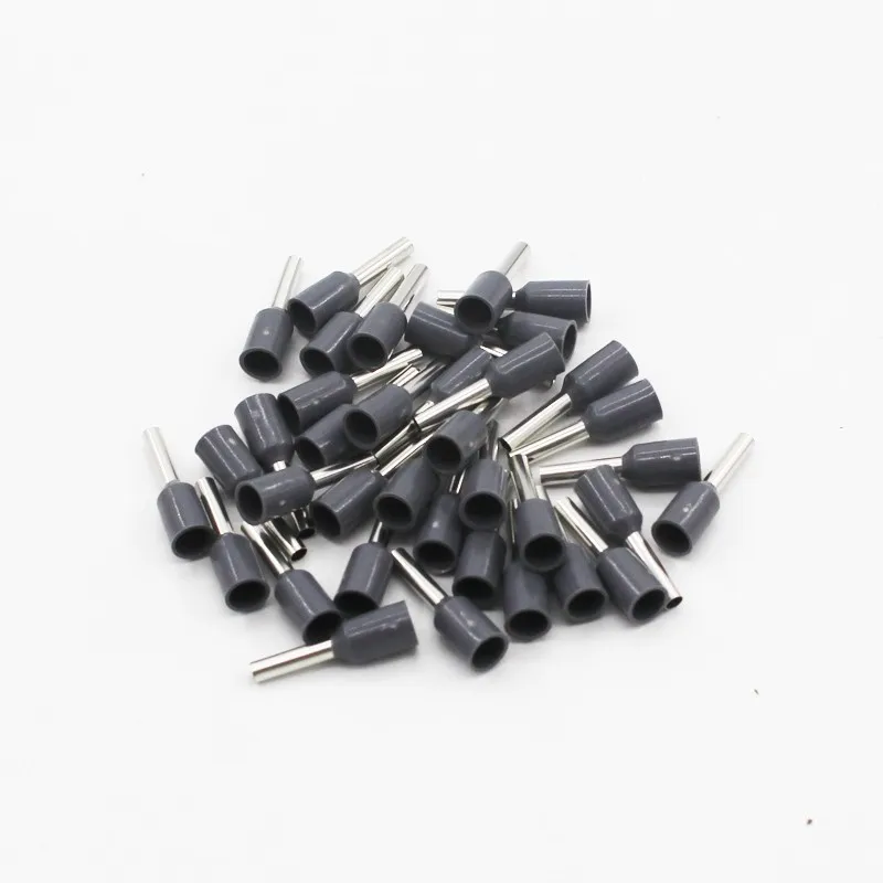 100pcs/Pack E0508 E7508 E1008 E1508 E2508 Insulated Ferrules Terminal Block Cord End Wire Connector Electrical Crimp Terminator