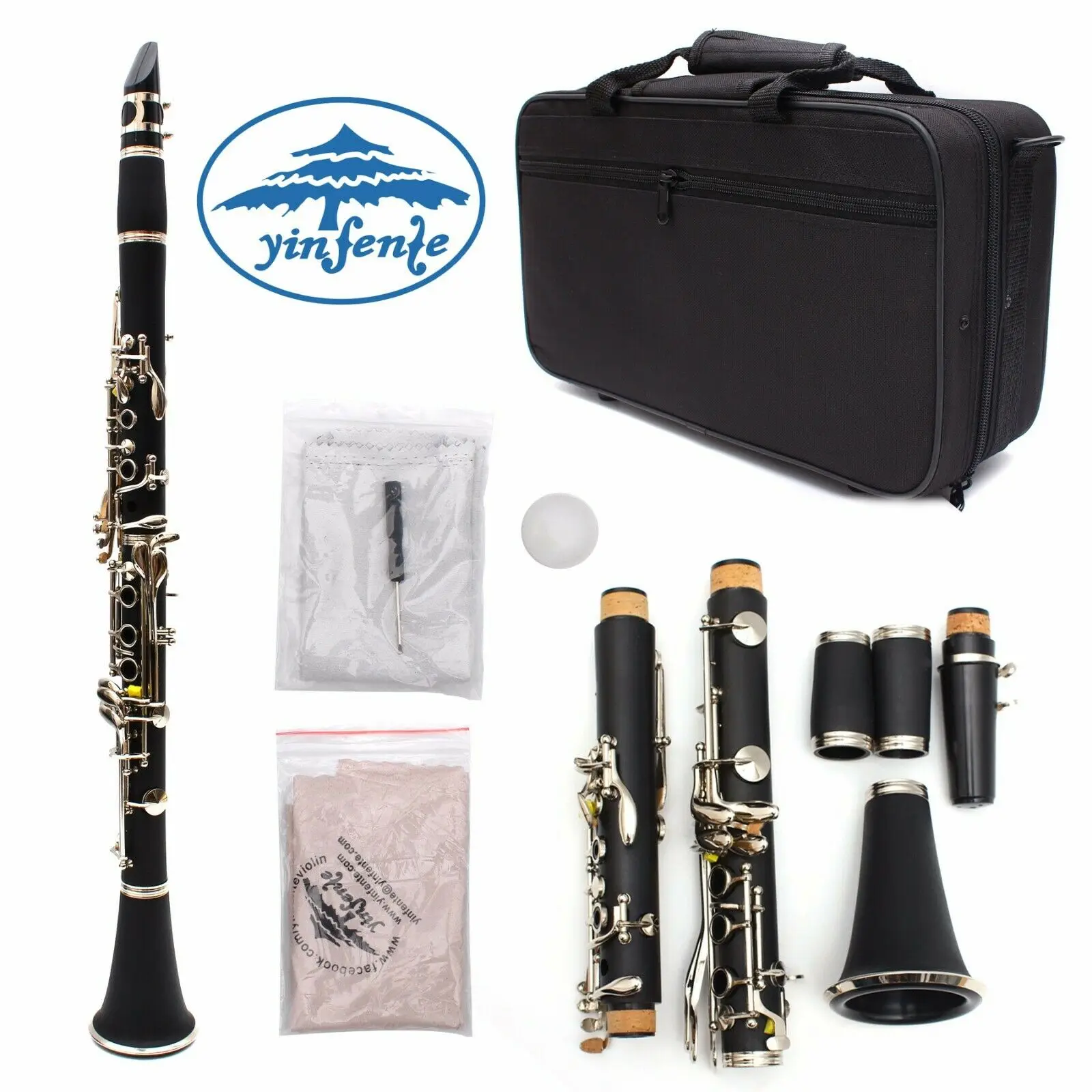 Yinfente Advanced Bb Key clarinet Ebonite wood Good material and sound #J8