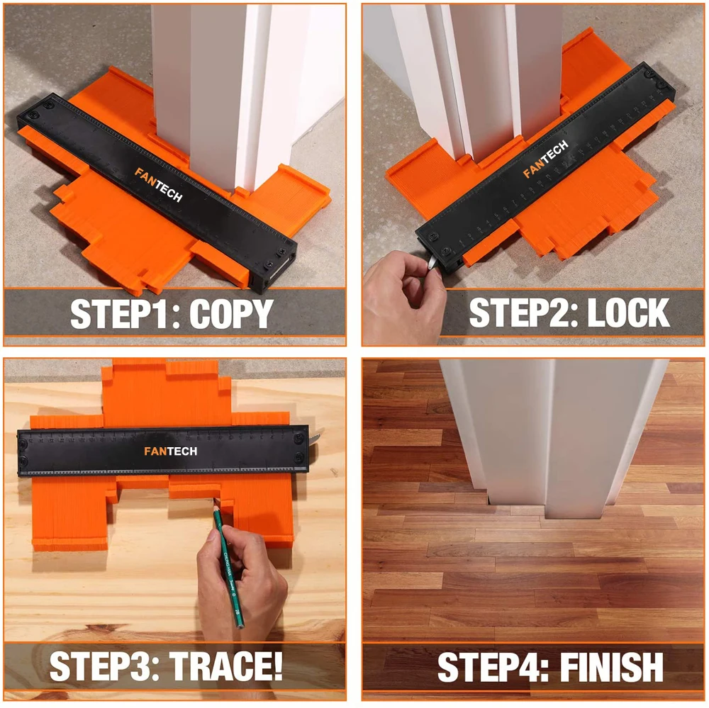 Einstellbare Sperre Kontur Gauge Profil Duplizierer Werkzeug Legierung Rand Gestaltung Holz Messen Lineal Laminat Fliesen Meethulp Gauge – Detail 7