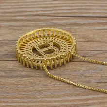 Initials CZ Pendant Necklace Women #4