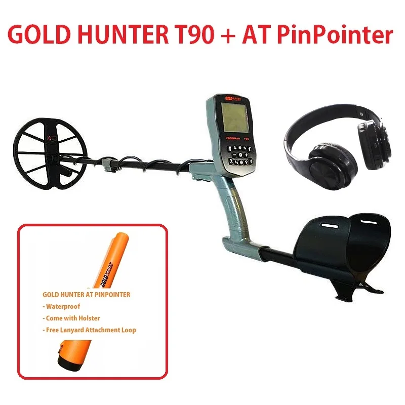 Gold Hunter T90 Industrial Metal Detector Portbale HandHeld Metal Detector Underground Gold Metal Detector PinPointer Waterproof