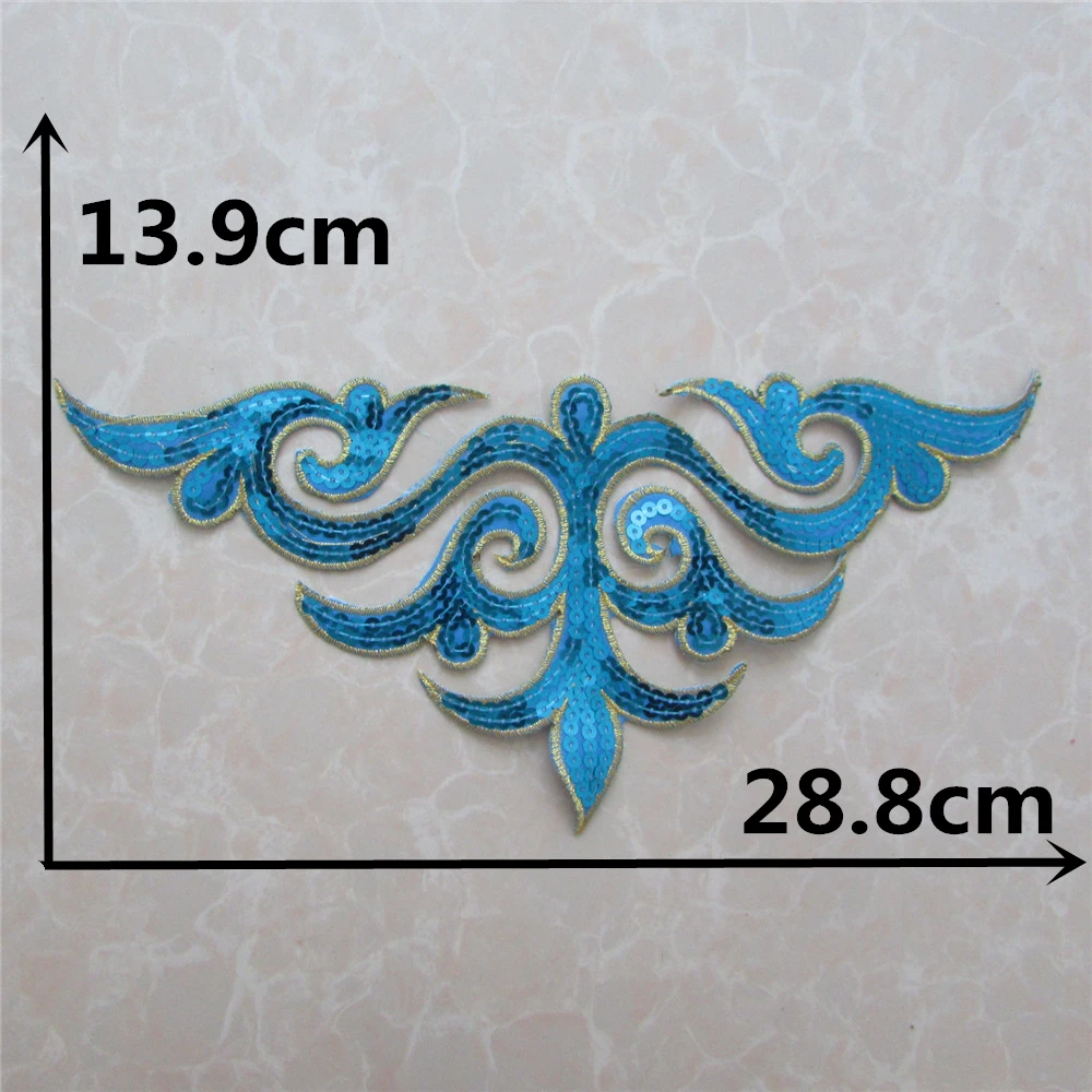 Colorful style embroidery sequin patch applique fabric DIY sewing garment craft supplies material accessories 1PCS for sale