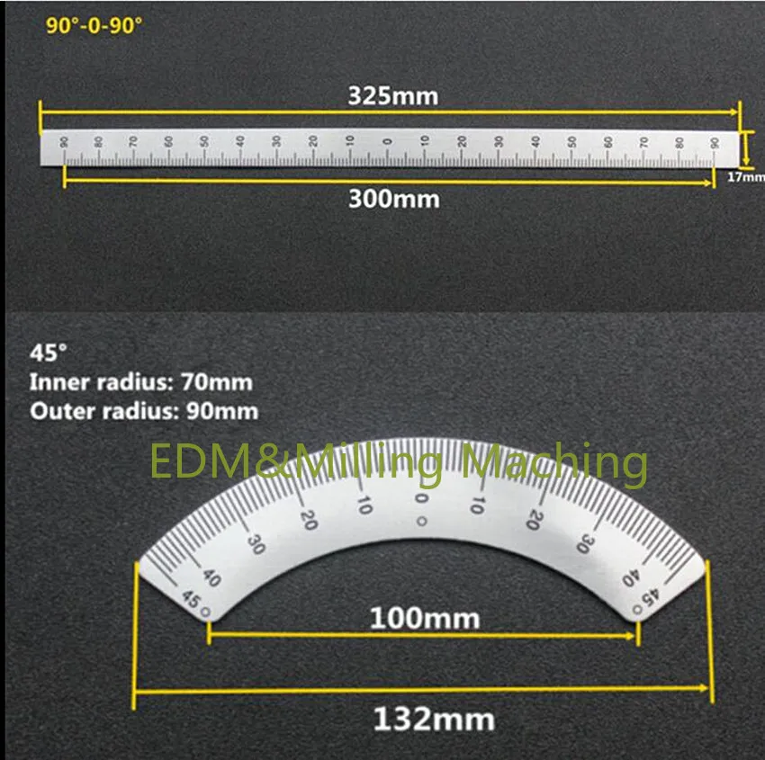 CNC Milling Machine Part C15 Universal Head Radian Ruler 45 + 90 Degree Angle Plate For Bridgeport Mill Tool