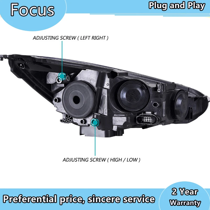 Car styling case for Ford Focus Headlights 2015-2018 Focus Head Lights DRL Lens Double Beam HID Free Shipping