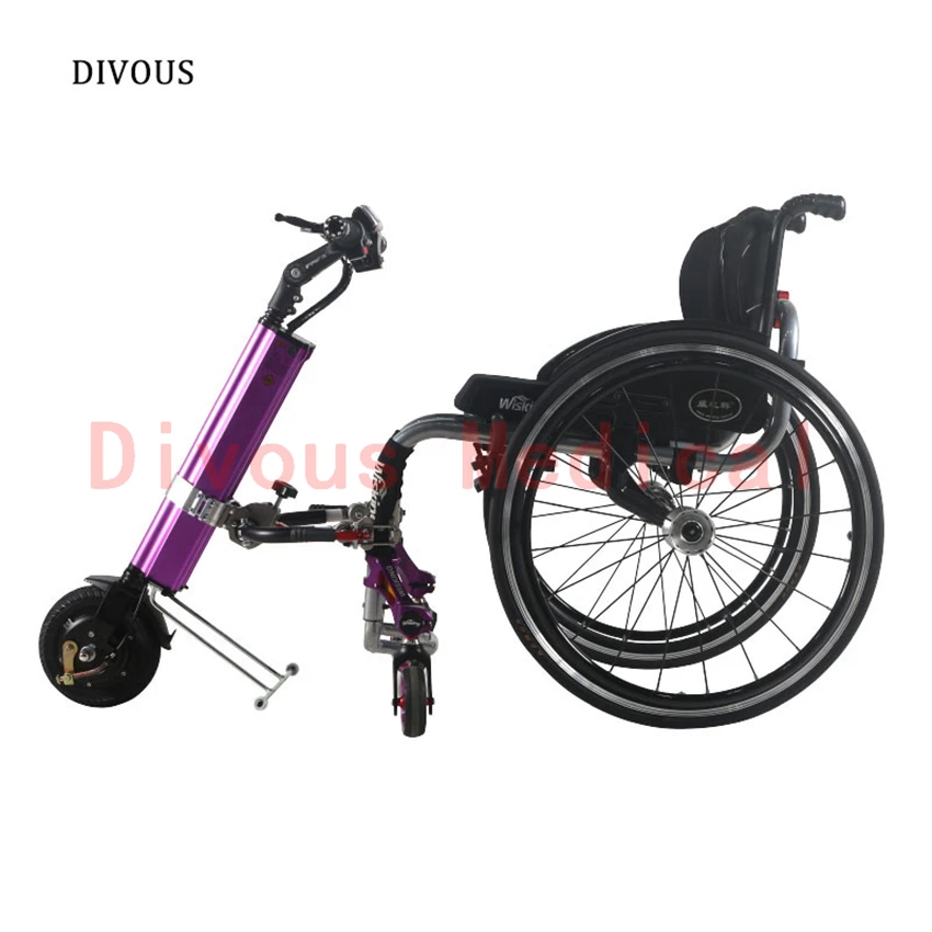 

Sport Wheelchair Power Attachment Electric Mobility Device Electric Handcycle 250W Wheelchair Tractor Pull Device 8inch Wheel