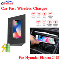 10W QI Car wireless Charger For Hyundai Elantra 2018 Fast Charging Case Plate Central Console Storage Box