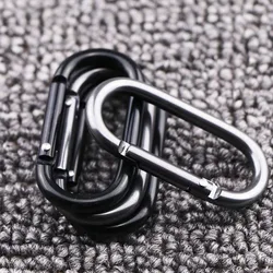5Pcs Oval Carabiner Clip Hooks Metal Hanging Buckle Spring Snap Keyring Keychain Camping Carabiners for Hiking Backpack Fishing