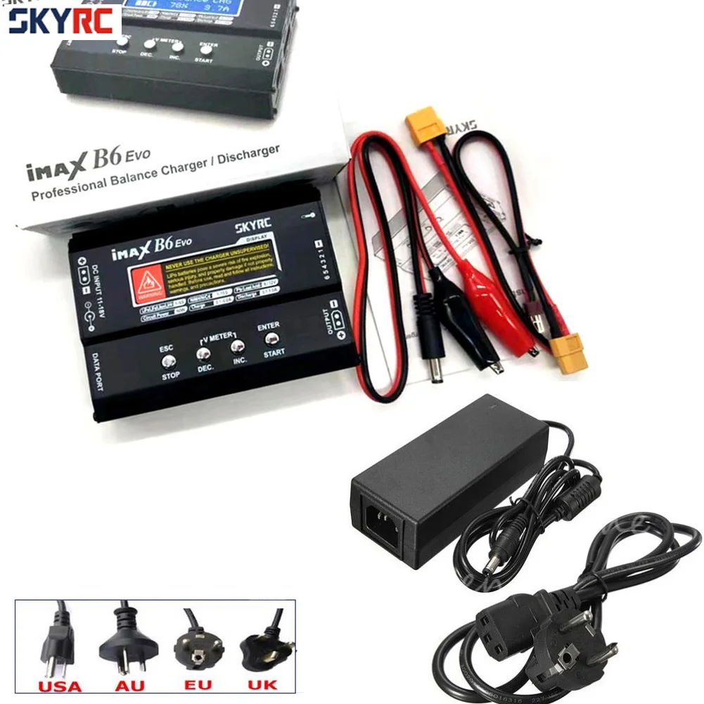 SKYRC IMAX B6 EVO Balance Charger Discharger 60W 6A + 12v 5A Adapter w/ Bluetooth Dongle For NiMH NiCD LiHV NiCd Lipo Battery