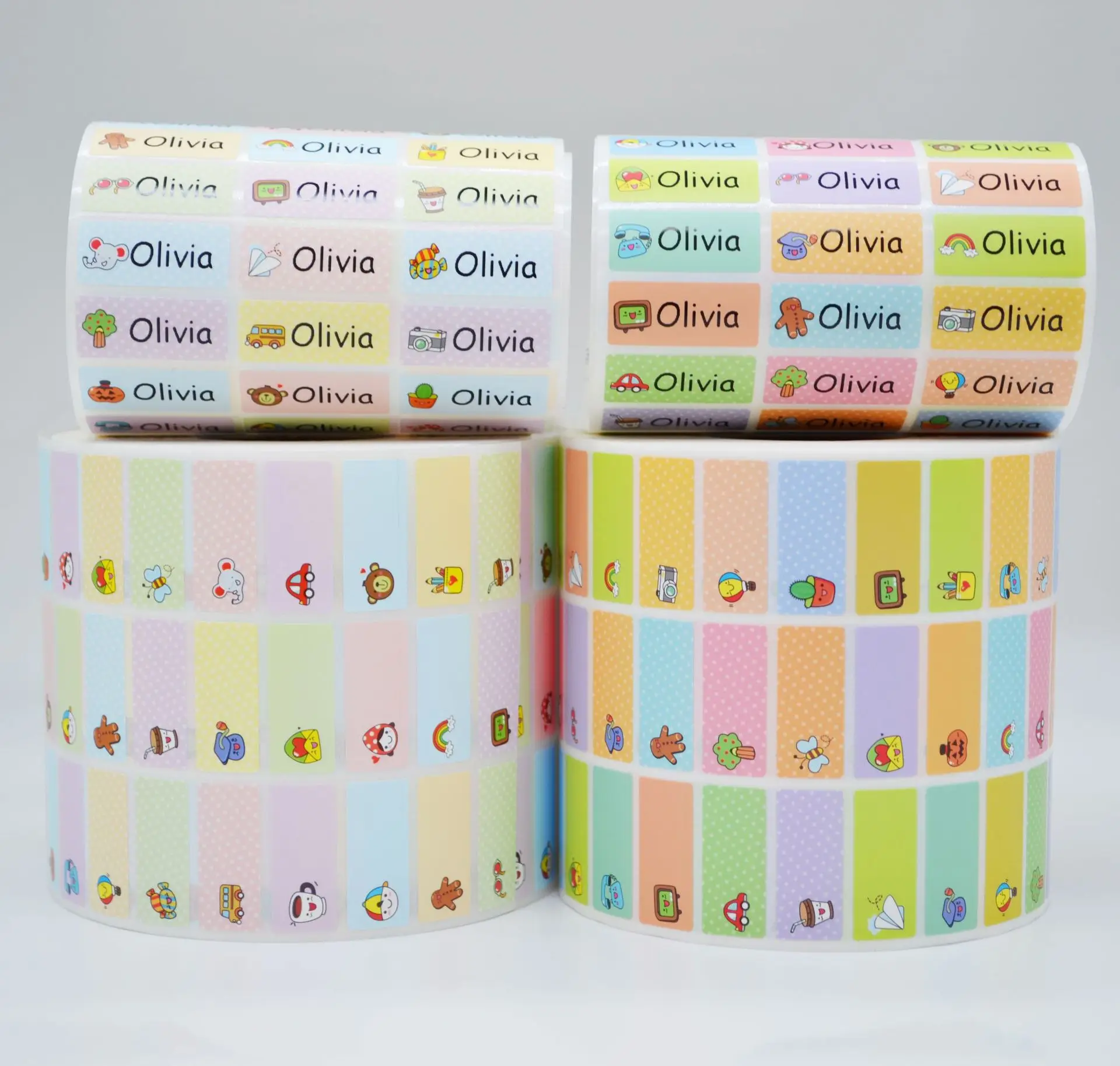 Custom Name Sticker Customize Stickers Waterproof Personalized Labels Children School Stationery Variety Patterns Animal Boy Tag