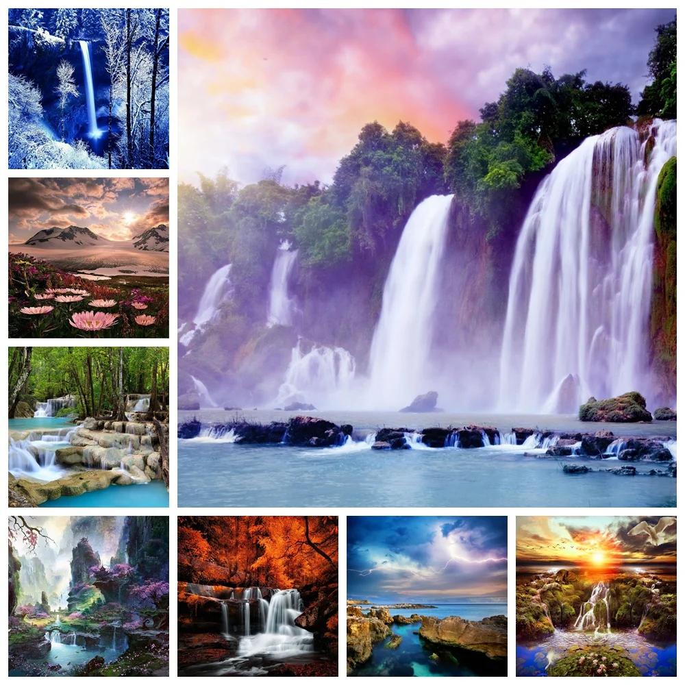 

Scenery,Diamond painting,Waterfall,Full,Diamond Embroidery,Cross Stitch,Needlework,DIY,Mosaic,Christmas,Gift,Home Decor,Art