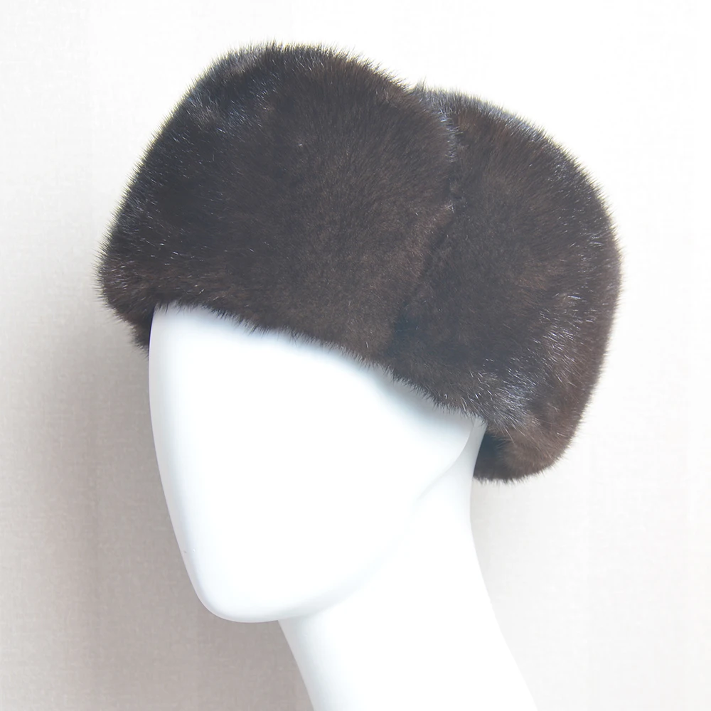 Men Luxury Real Mink Fur Hat Men Hunter Mink Fur Caps 100% Genuine Natural Mink Fur Hat Fashion Natural Mink Fur Ushanka Cap