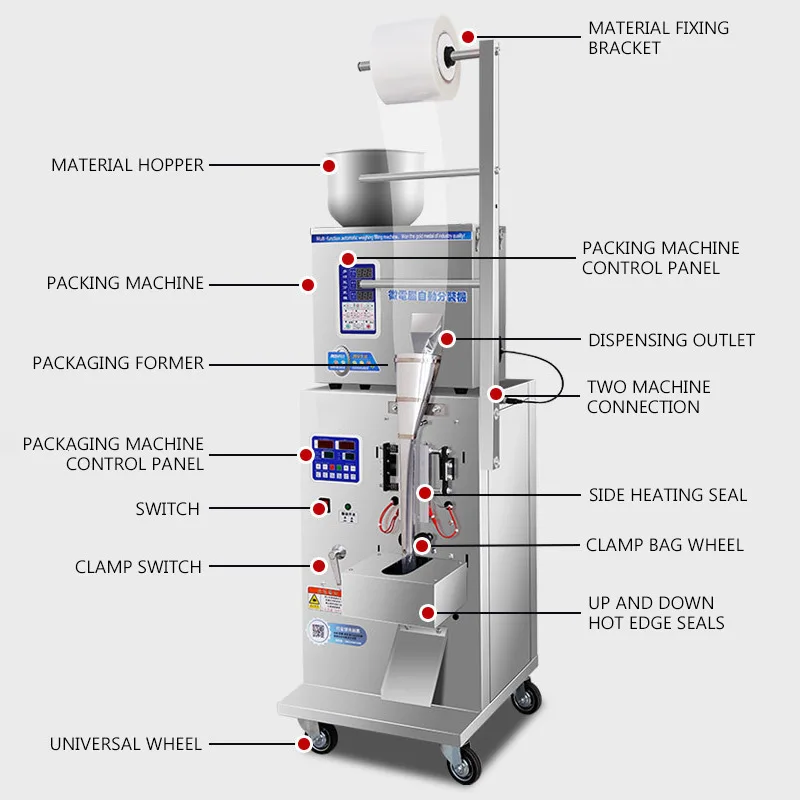 Automatic Plastic Bag Sealer Filling Packaging Machine Commercial Bagging Tea Sealing Bagging Machine