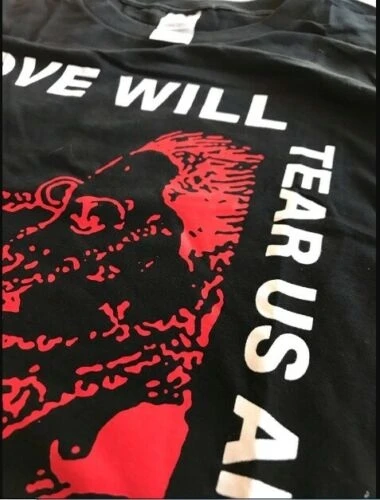 Love Will Tear Us Apart Graphic T Shirt Men Male Hip Hop O Neck Cotton T-Shirt Tumblr Fashion Grunge Hipsters Punk Style Top