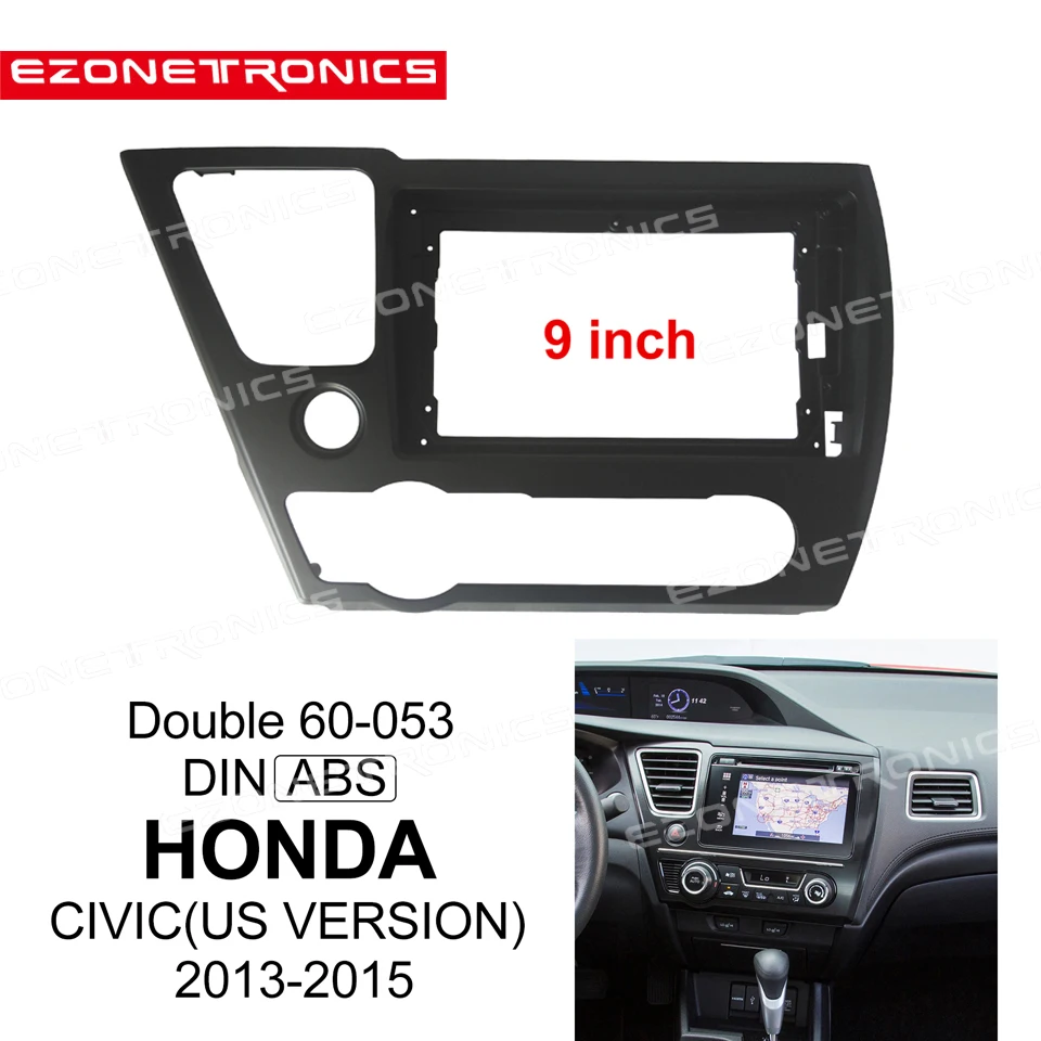 

2Din 1din Car DVD Frame Audio Fitting Adaptor Dash Trim Facia Panel 9inch For Honda CIVIC 2013-2015 Double Din Radio Player