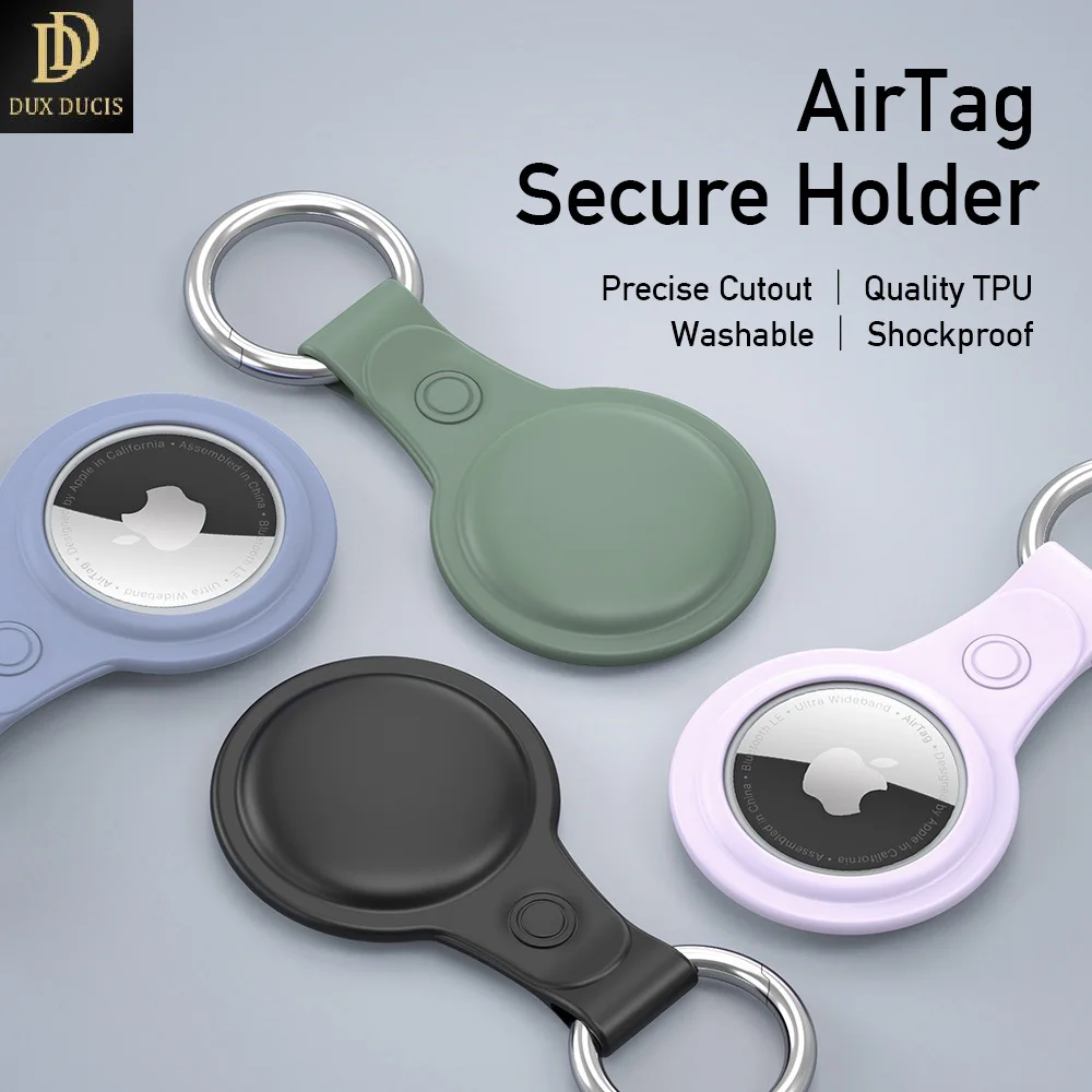 DUX DUCIS 4pcs/lot Protective Case For Apple Airtag Protecting Cover with Key Ring Ultra-Secure Lock For Airtag Locator Tracker