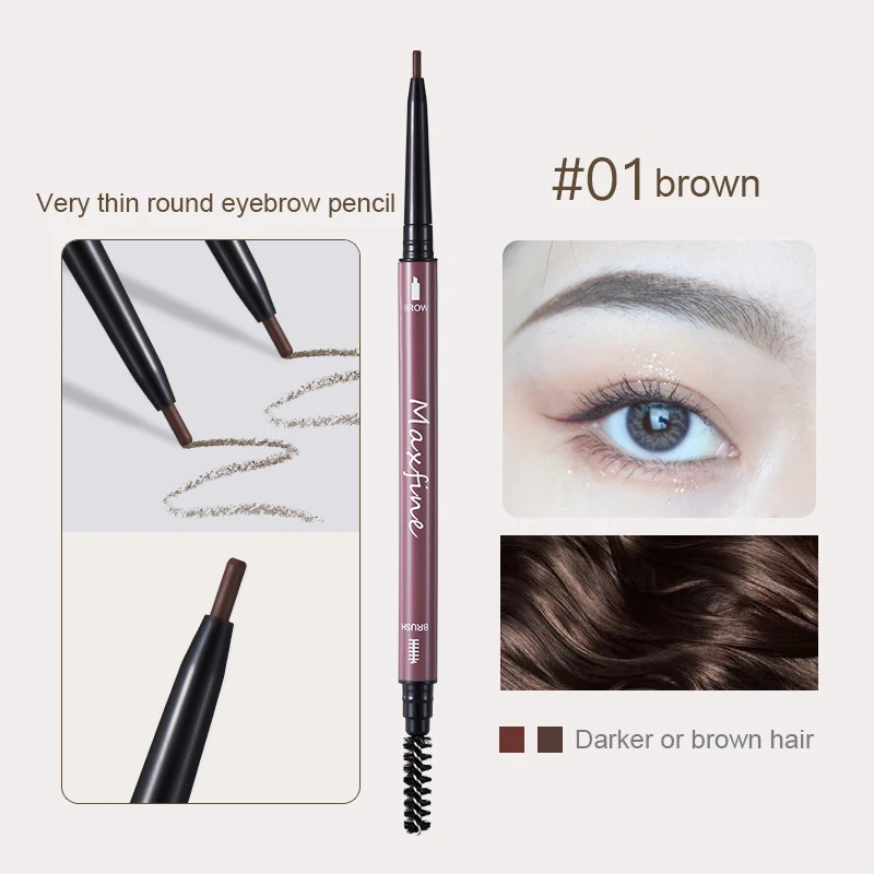 1PC Double Ended Eyebrow Pencil Sweat-Proof Waterproof Gray Brown Ultra Fine Eye Brow Pen Makeup Tools Long Lasting Cosmetic